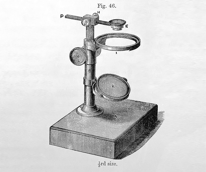 dibujo del microscopio utilizado por Darwin