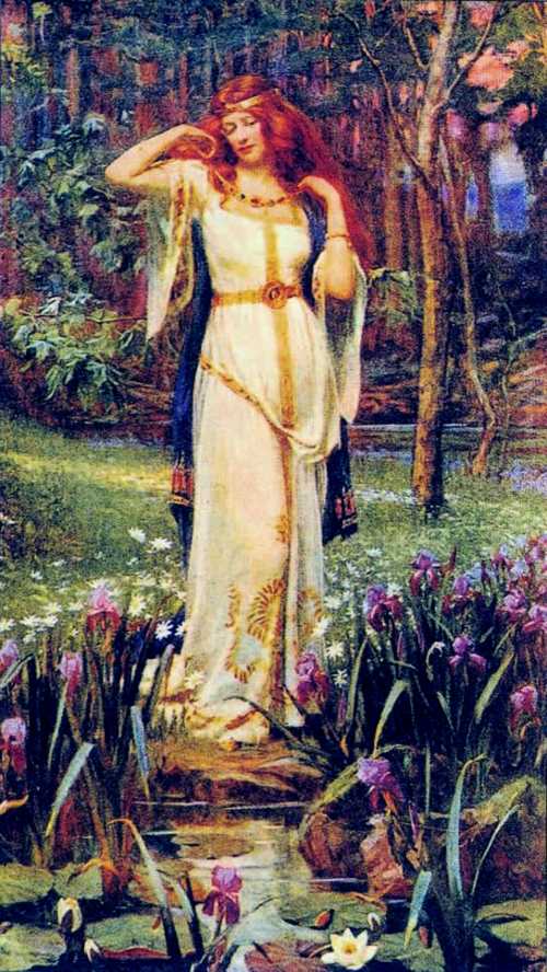 Pintura de la diosa de la mitología escandinava Freiya
