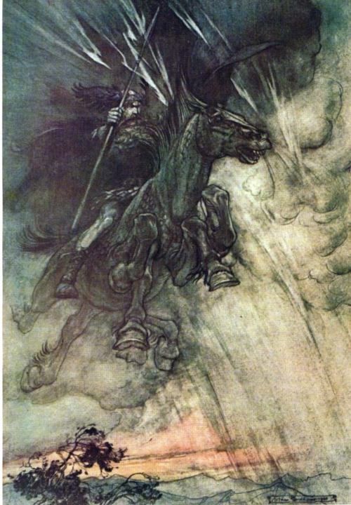Ilustración de Odín, dios principal de la mitología escandinava