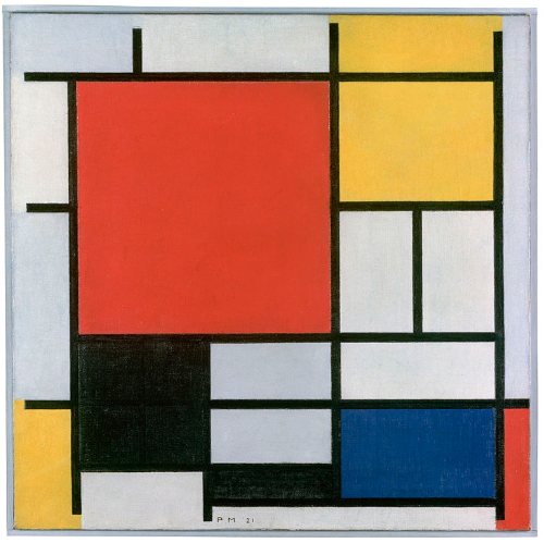 Movimientos artísticos del siglo XX - Minimalismo - Composición en rojo, amarillo, azul y negro, Piet Mondriaan