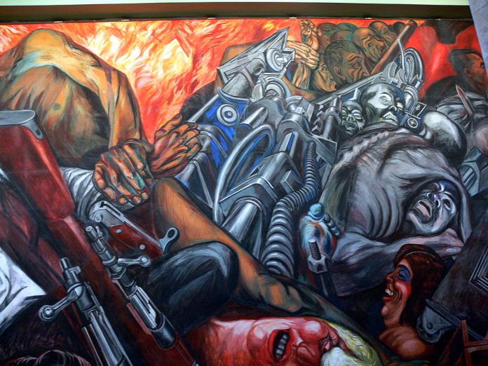 Detalle del mural Katharsis - José Clemente Orozco