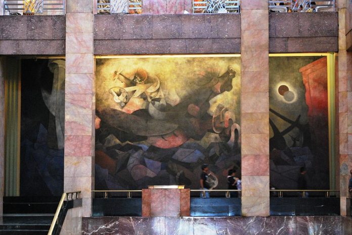 Vista del mural Nacimiento de nuestra nacionalidad - Rufino Tamayo