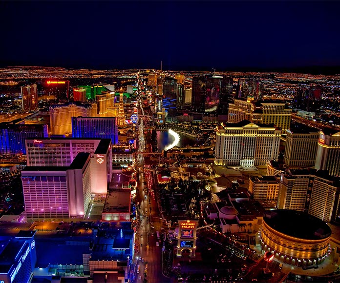 Vista aérea de Las Vegas de noche