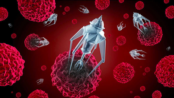 nanobot que realiza tratamientos en el cuerpo humano