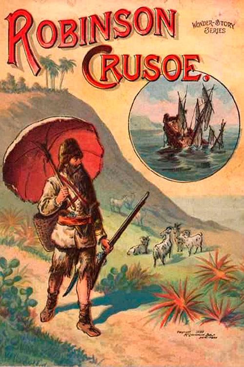 El cover del libro muestra a un hombre barbudo con una sombrilla caminando por el sendero de una isla.