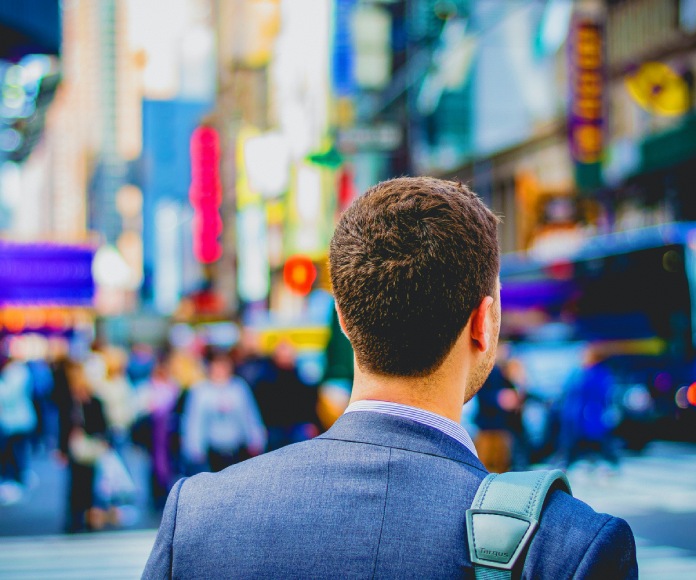 Empleado en Times Square.