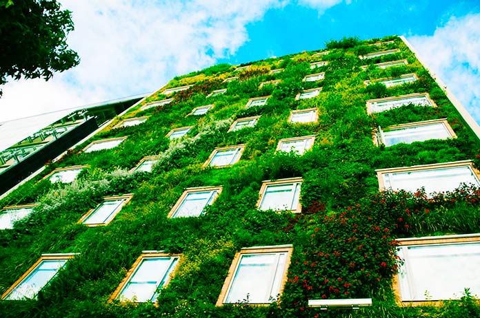 Jardín vertical en edificio