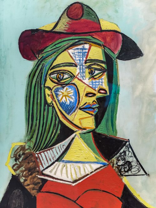 Mujer con sombrero y cuello de piel - Pablo Picasso