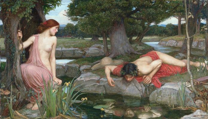 Pintores ingleses - John William Waterhouse - Eco y Narciso