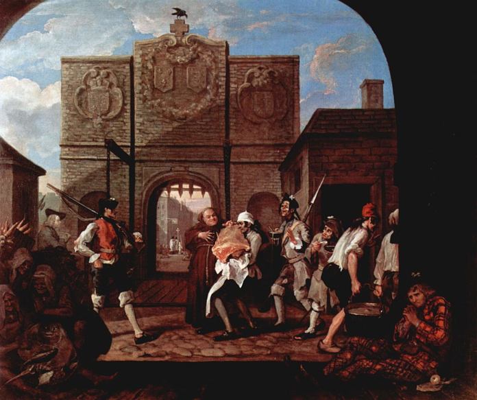 Pintores ingleses - William Hogarth - La puerta de Calais