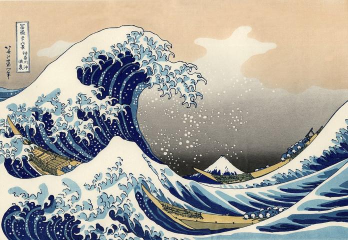 Pintura oriental - La gran ola de Kanagawa