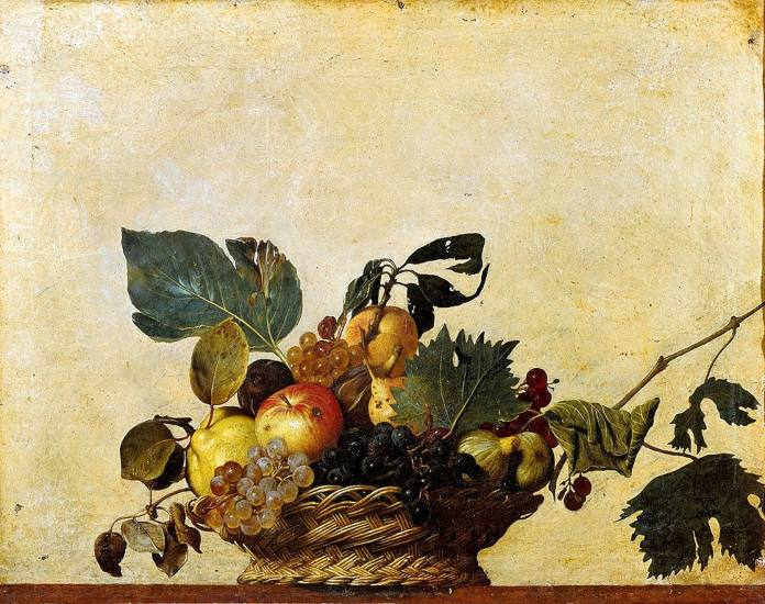 Pinturas figurativas - Cesto con frutas, Caravaggio
