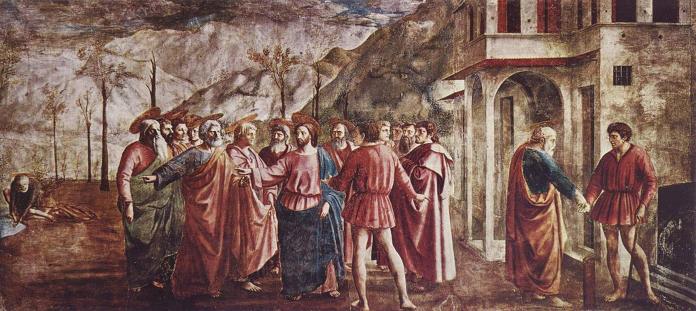 Pinturas italianas - El pago del tributo, Masaccio
