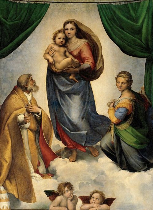 Pinturas italianas - Madonna Sixtina, Rafael
