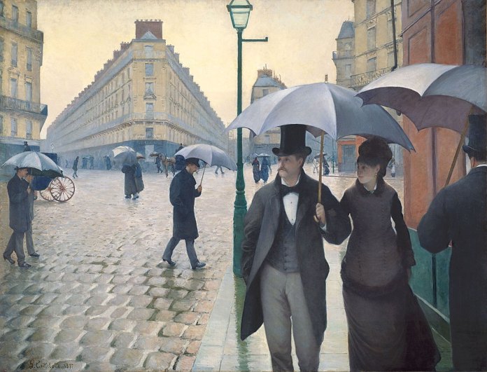 Pinturas famosas realistas - Calle de París, día lluvioso - Gustave Caillebotte