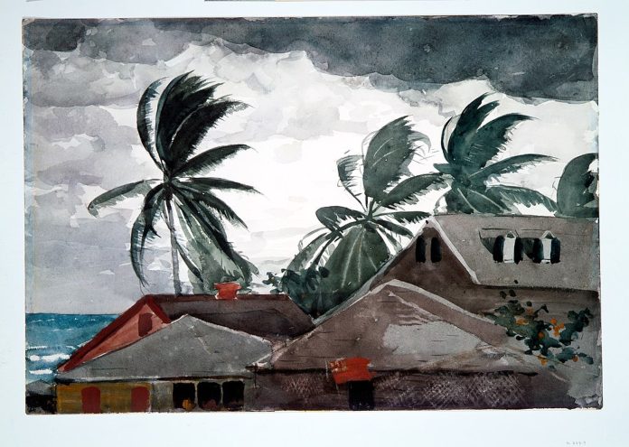 Pinturas realistas famosas - Huracán en Bahamas - Winslow Homer