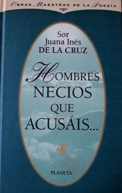 Cover clásico con nubes azules del poema Hombres Necios. 