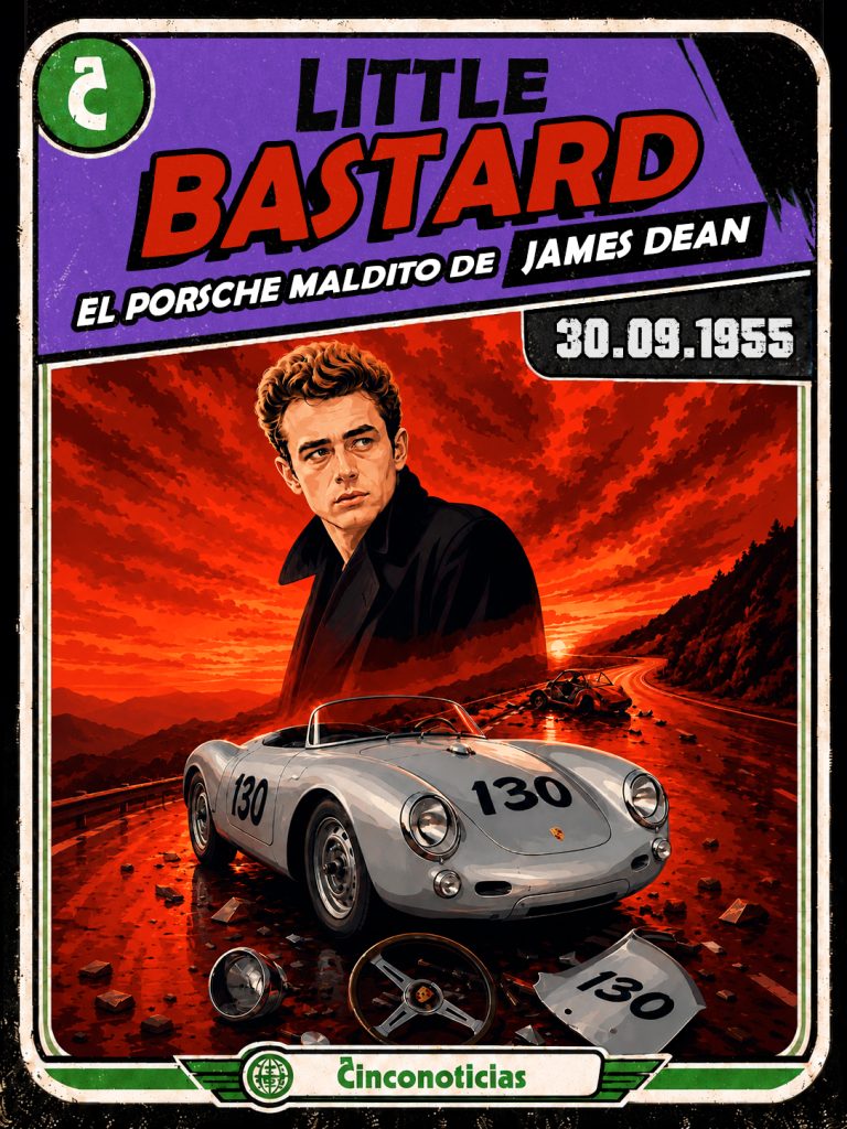 Tarjeta coleccionable Cinconoticias "El Porsche maldito de James Dean"