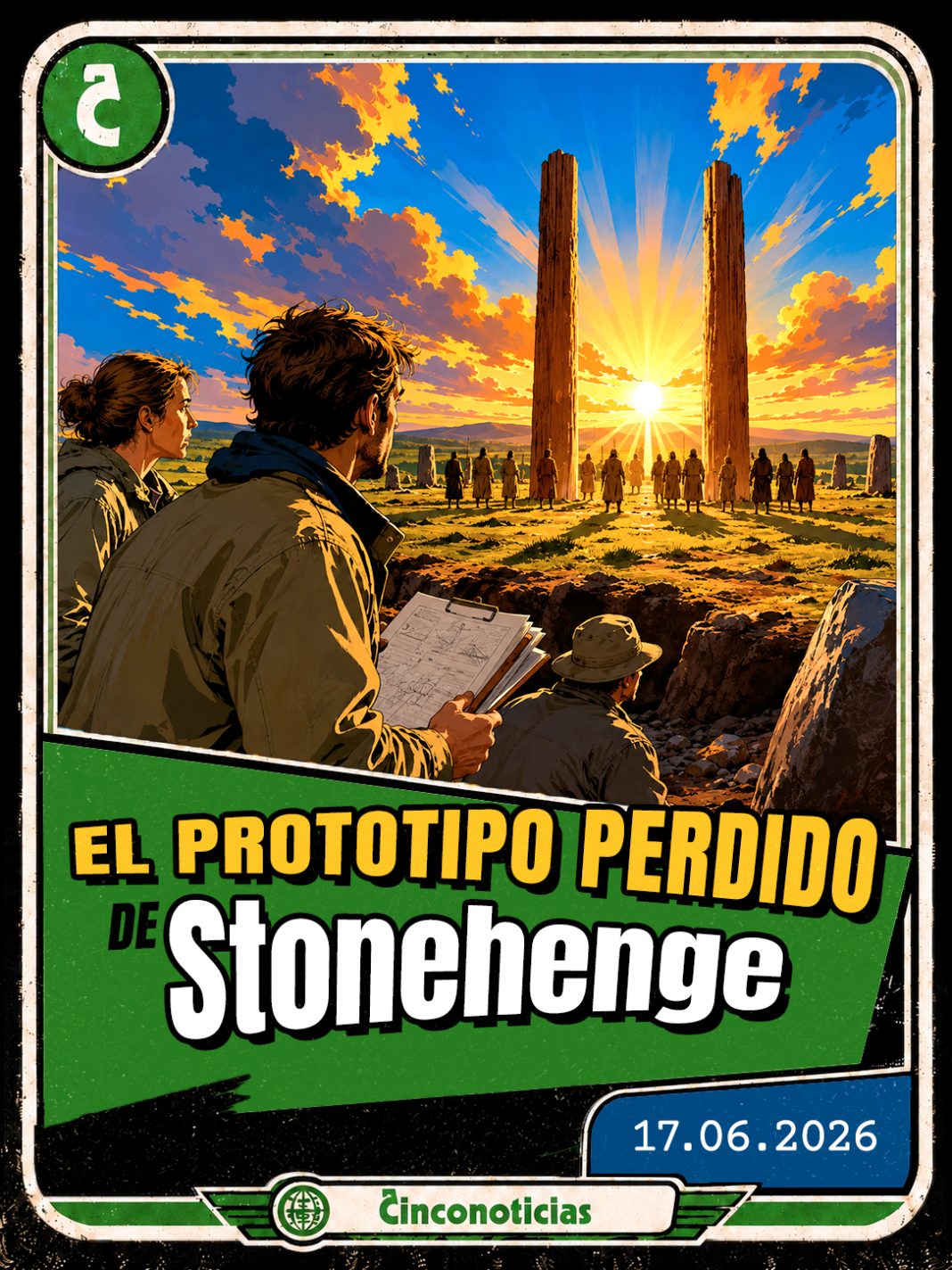 Tarjeta coleccionable Cinconoticias — El prototipo perdido de Stonehenge, 2026 Tarjeta coleccionable Cinconoticias "El prottotipo perdido de Stonehenge"