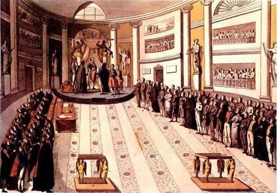 Revoluciones liberales de 1820 - Jura de Fernando VII ante la Constitución de Cádiz