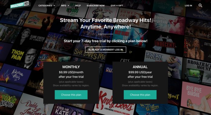 Servicios streaming: Broadway HD