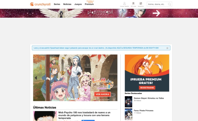 Servicios streaming: Crunchyroll