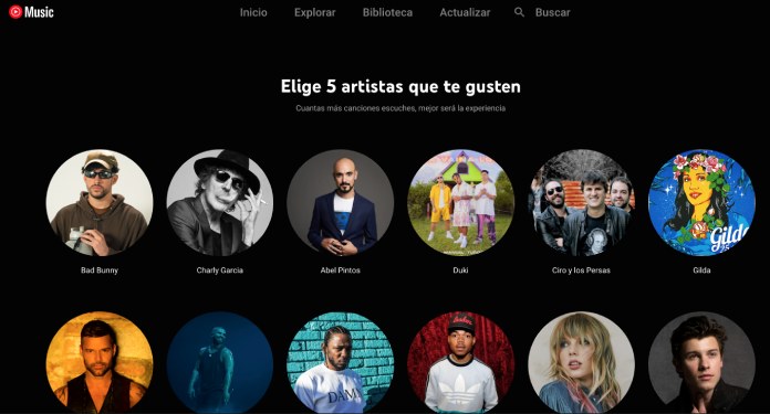 Servicios streaming: Youtube Music