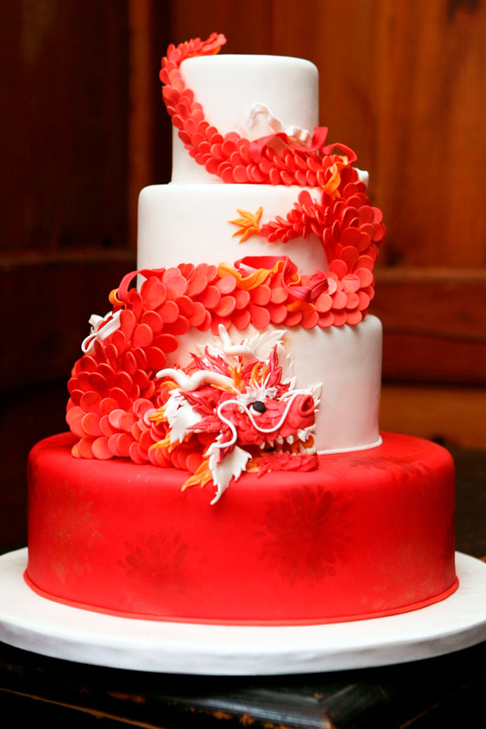 Tarta dragon rojo