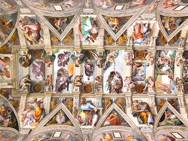 Bóveda de la Capilla Sixtina pintada por Miguel Ángel