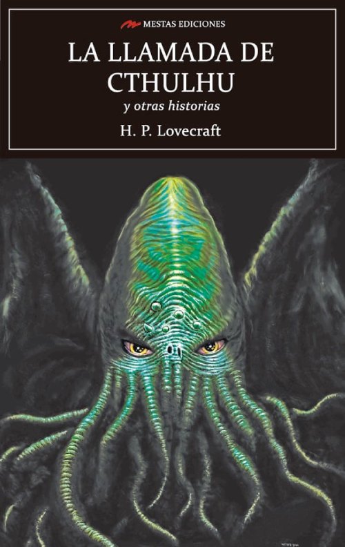 La imagen de la portada del libro muestra a una especie de pulpo que representa a Cthulhu.