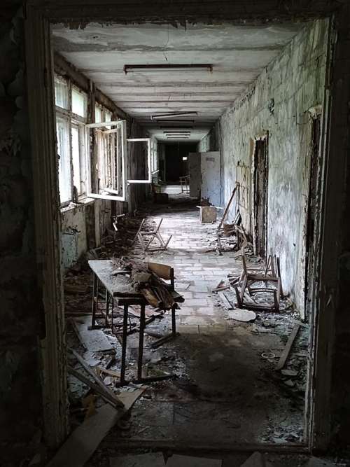 Escuela abandonada en Ucrania.
