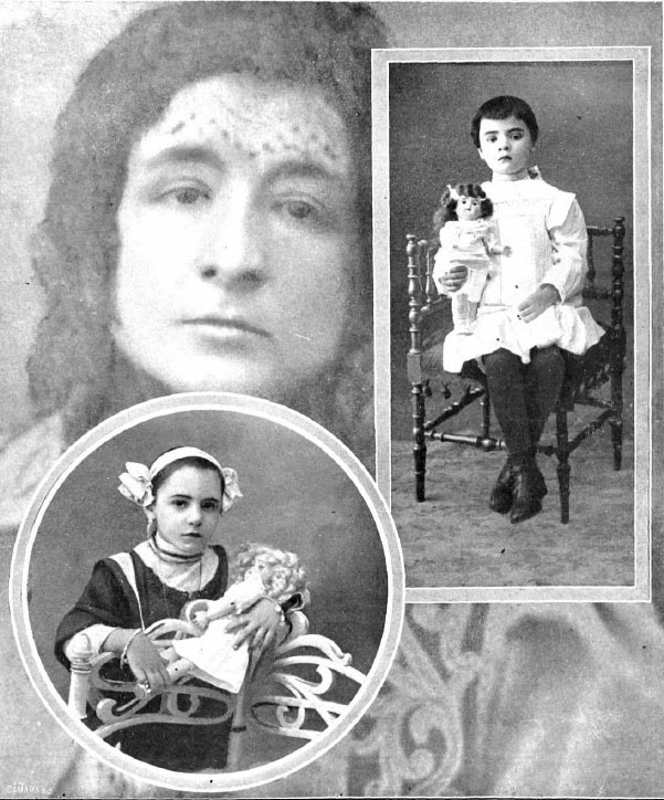 Montaje de fotografías de la asesina, secuestradora y proxeneta de niños española Enriqueta Martín, y sus dos últimas víctimas, las niñas Teresita Guitart Congost y Angelita.