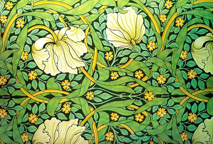 Papel pintado de William Morris con verde de Scheele