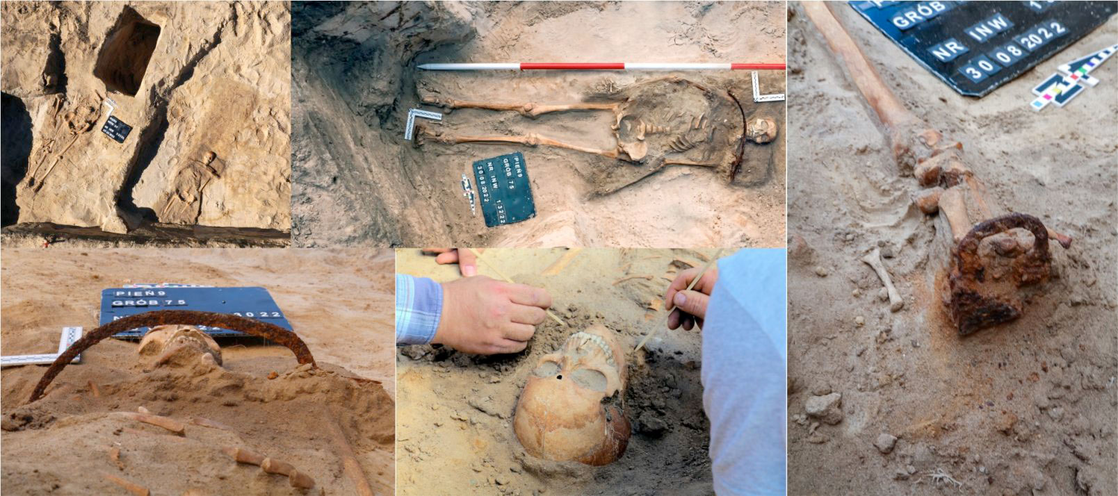 Collage de la excavación en Pień
